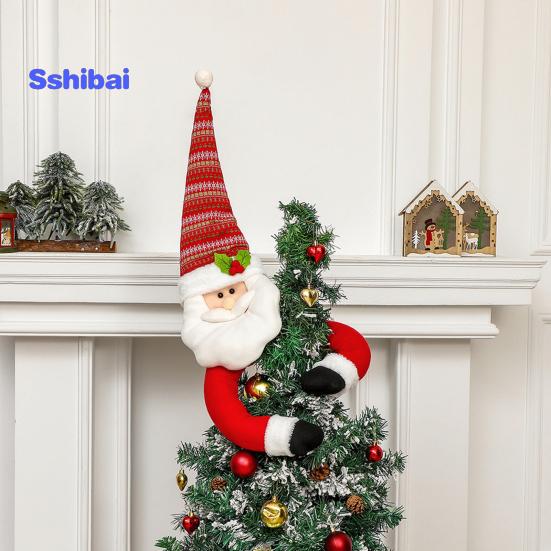 Weihnachtsbaumspitze mit Cartoon-Motiv, langer Arm, Weihnachtsmann, Schneemann, wiederverwendbar, Urlaubsdekoration, Weihnachtsbaumdekoration, Partyzubehör