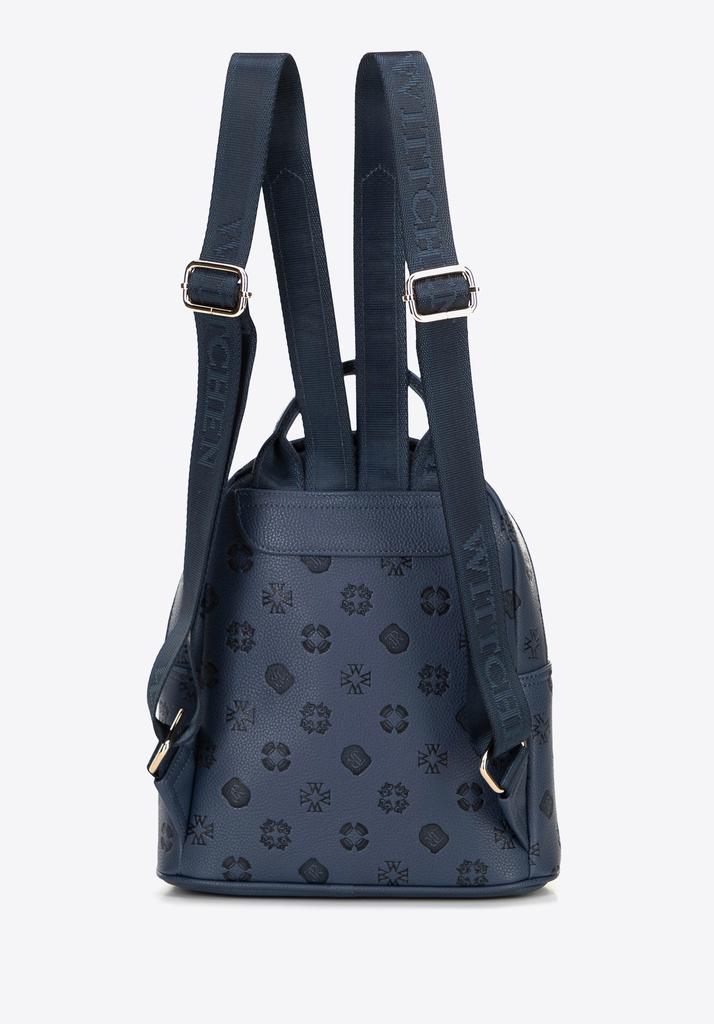 Wittchen Women's Backpack In Imitation Leather With Embossing, Navy Blue, Eco-Leather
