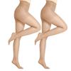 Summer Nylon Sheer Stockings Open Toe Design For Women Lightweight Control Top Tights Toeless Nonslip Pantyhose Hosiery