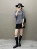 Women's Striped Cashmere Pullover, Long Sleeve Round Neck Sweater, Autumn/Winter Knitwear.