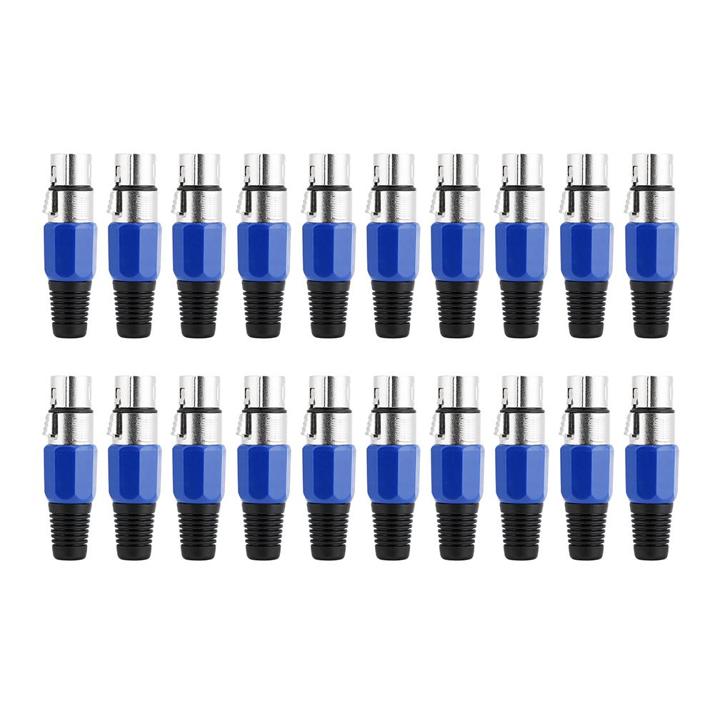 20Pcs 3 Pin XLR Female Plug Audio Socket Connector for Stage Studio KTV