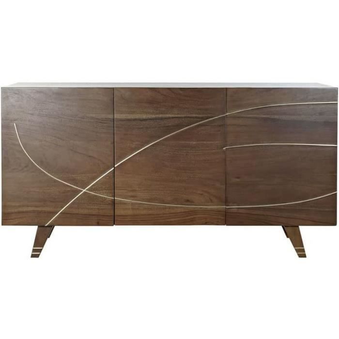 Buffet Acacia - Modèle - Couleur principale: Blanc - 3 portes - Bois massif - Design moderne