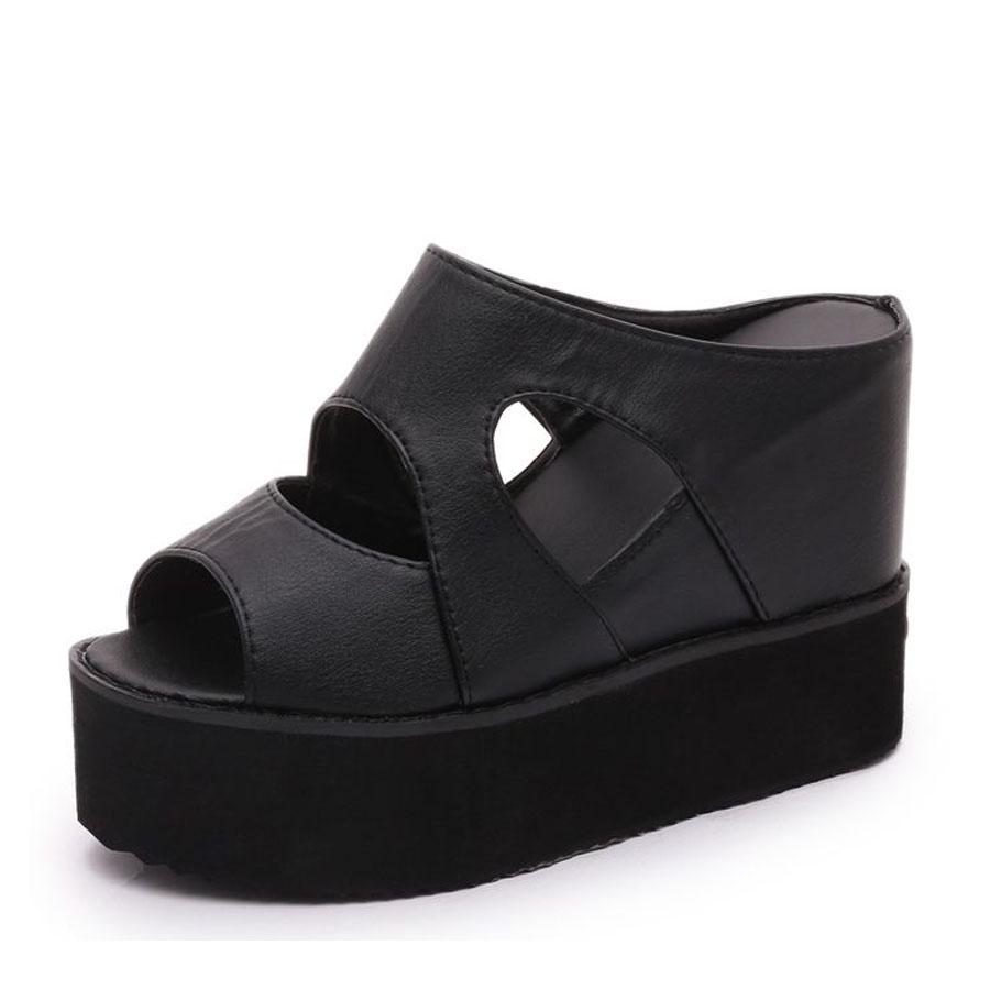 platform velcro open toe platform color block sandals