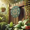 Metal Tin Sign Vintage Wall Decor Floral Round Plaque for Indoor Outdoor Hanging