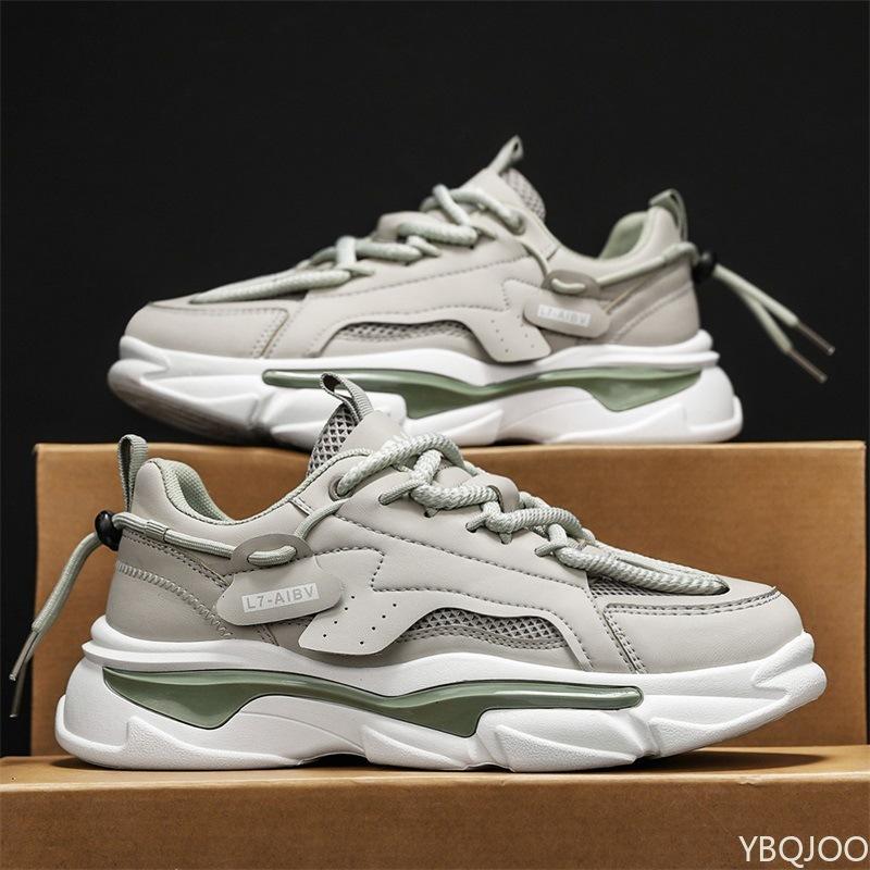 Fashion Men's New Spring Summer Mesh Breathable Versatile Sports Shoes Casual Running Thick Soled Height Increasing Trendy Shoes