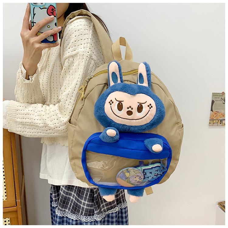 Cartoon cute Labu plush shoulder bag two-dimensional pain bag large capacity high-end backpack school bag CLE