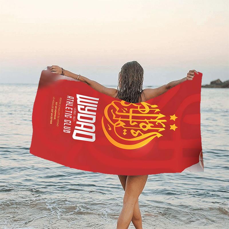 1pc Football Team (53) Beach Towel, Beach and Seaside Swimming Pool Equipment, Fashion Pattern, Rectangular, Travel Essentials