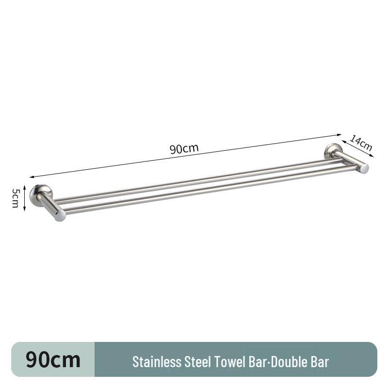 304 Stainless Steel Double Bar Bathroom Towel Rack