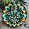 Œil Hamsa Métal Art Mural Décoration Intérieure Cadeau