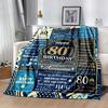80th Birthday Celebration Blanket Soft Warm Cozy Great for Picnics Bedding Seaside Four Seasons Universal Stylish Decor