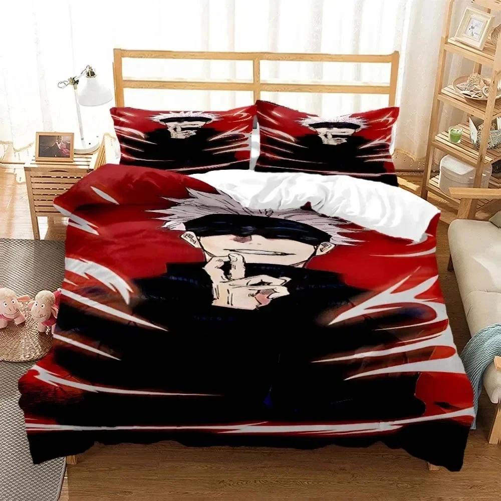 3D Print Anime Jujutsu Kaisen Gojo Satoru Comfortable Duvet Quilt Cover Pillowcase Bedding Set  Bedroom Decoration Home Textile