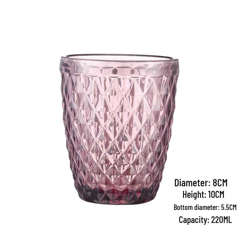 Embossed Glass Tumbler: Versatile Cup for Mouthwash, Juice, Milk, or Beer
