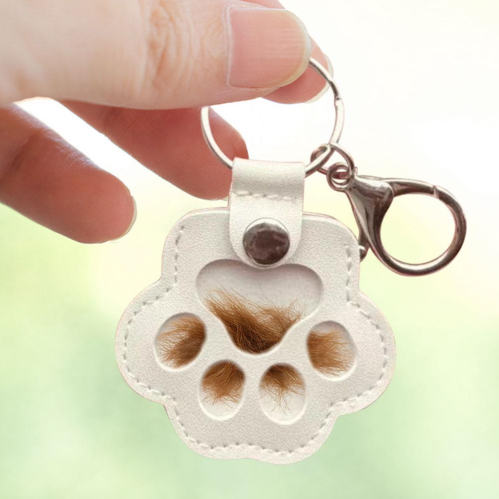 Cat Dog Hair Collectable Keychain Commemorative Pet Hair Storage Bag Keychain Cat Dog Fur Container Pendant for Pet Lovers