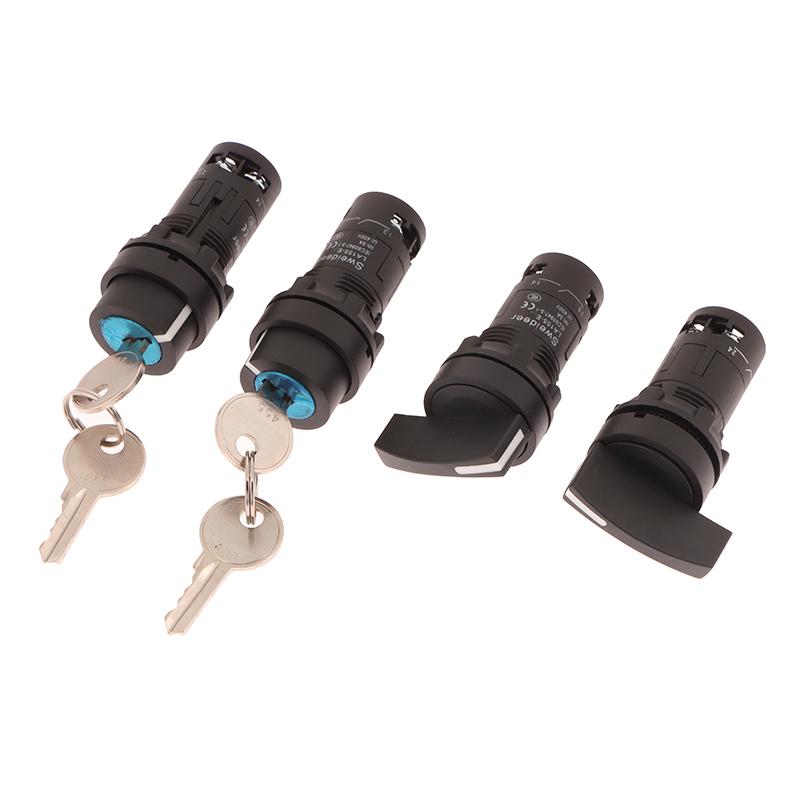 22Mm Key Knob Switch 1No1Nc 2/3 Position Self Locking Select Rotary Power Button Lock Switch Power Conversion Switch 10A On Off