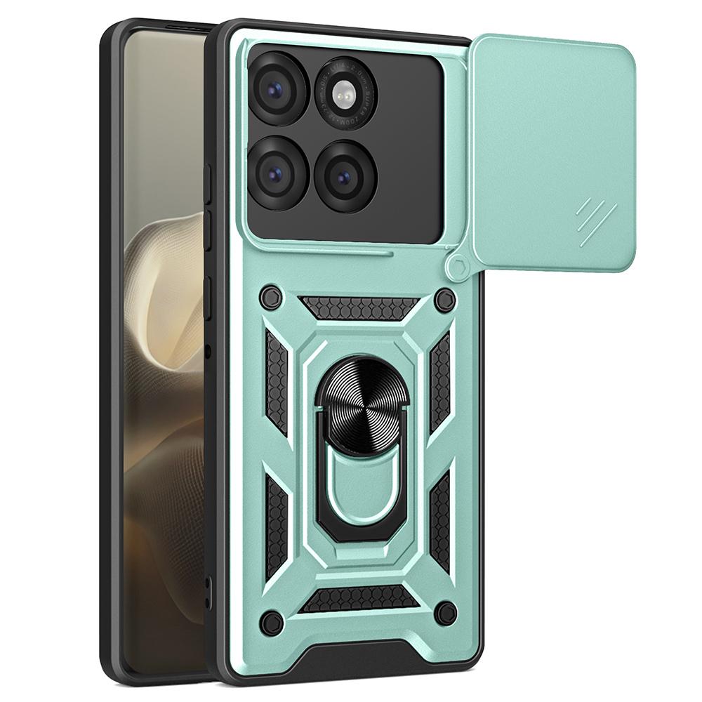 AMORUS For Motorola Edge 60 Pro 5G Case Kickstand PC+TPU Phone Cover with Camera Lens Slider