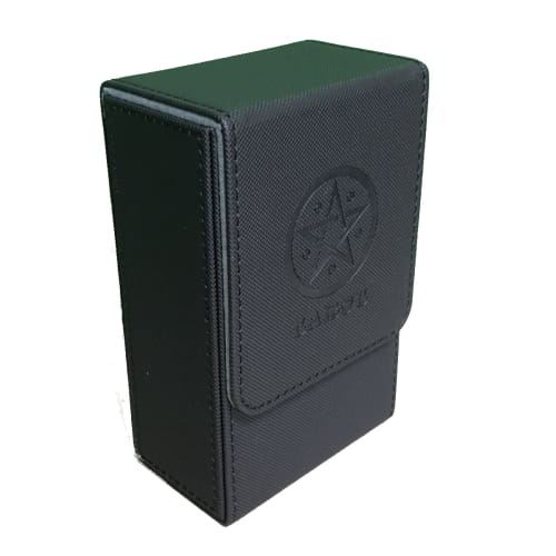 Kurop Leather Tarot Card Case, Deck Box, Storage Box with Magnetic Closure, Fits Standard Sizes (Black, Checkered, Large Size)