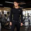 Li-Ning Quick-Dry Breathable Compression Long Sleeve Top And Long Pants Comfortable Fitness Set Men activewear Black YZMB-LCVB408-1+YUDV033-1