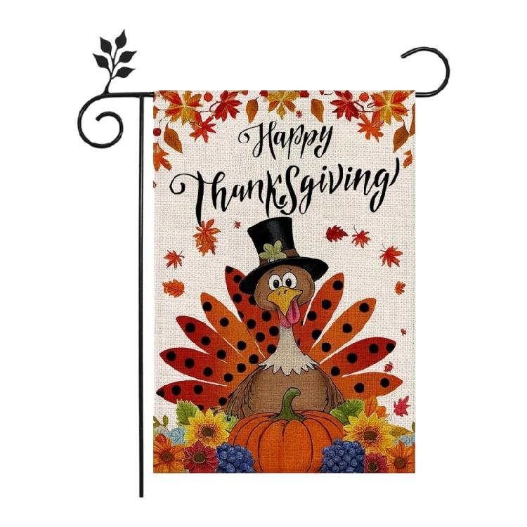 Helm Türkei Wendbare Gartenflagge 45x30cm/18x12in Saisonal Außen Thanksgiving Festival