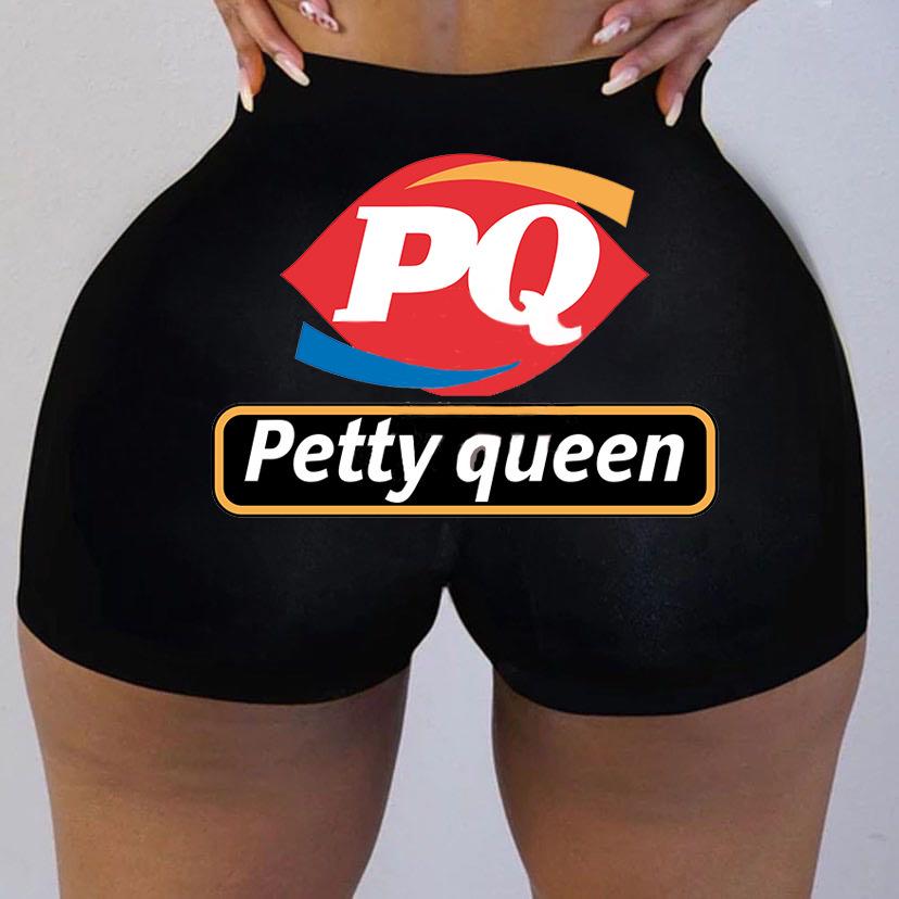 Trendy European & American Style Women's Fitness Letter Print Shorts