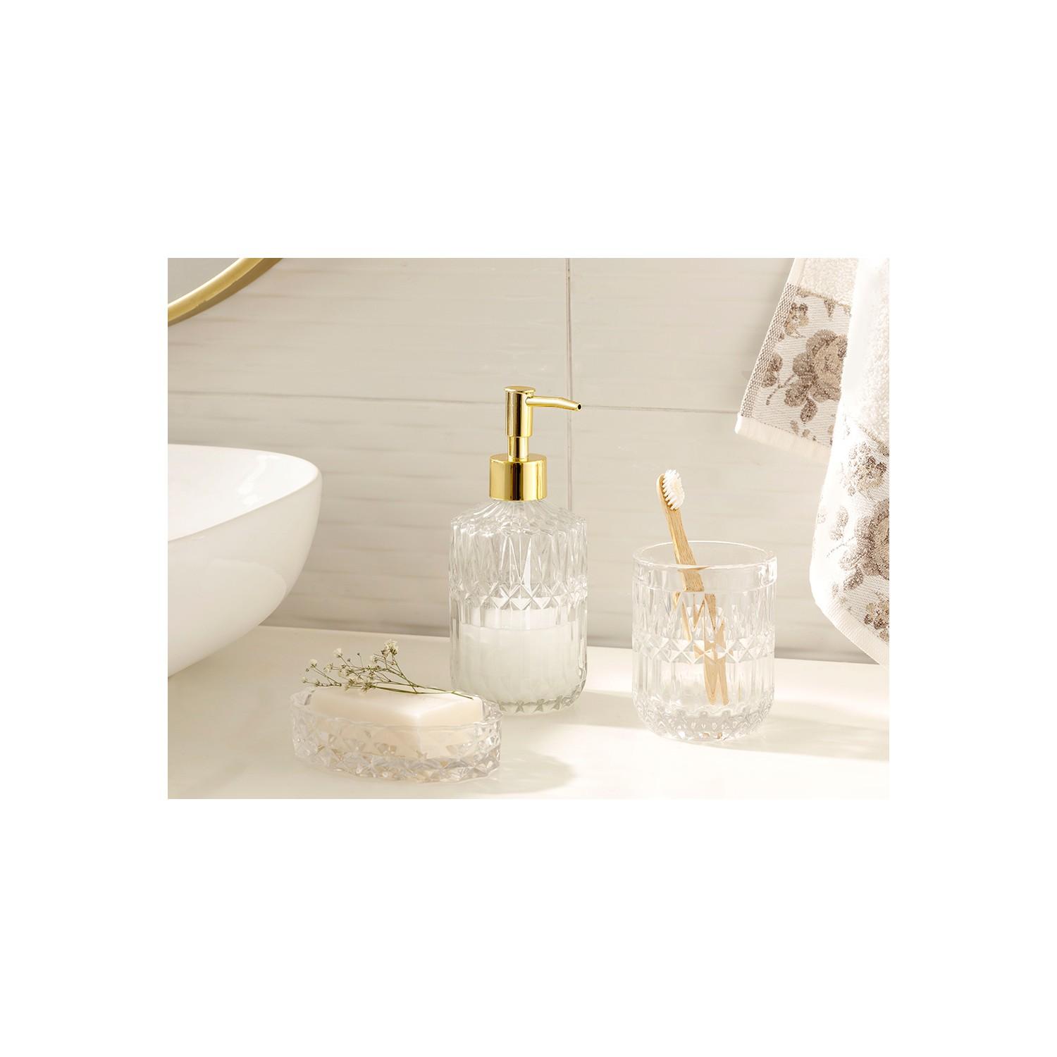 

Lucia Glass Набор для ванной из 3 предметов 8X8X18CM 8X10CM 9X13X3CM Прозрачный