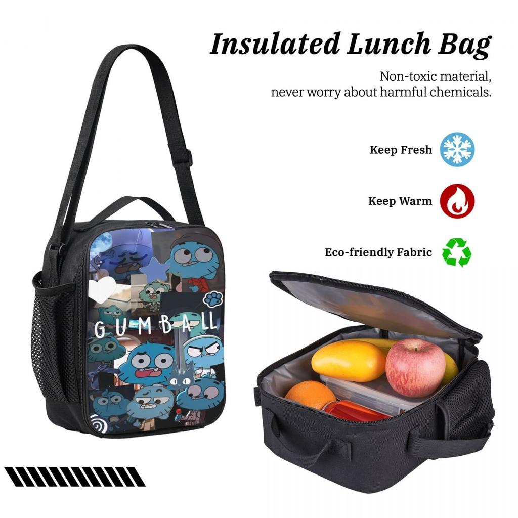 The Amazing World Of Gumball Kids Backpack Lunch Box Pencil Boxes for Boys Girls Kindergarten Backpacks Schoolbag Bookbag Set