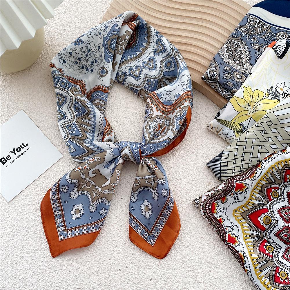 70 Silk Square Scarves for Women - Fashionable Lightweight Neck Protection for Spring, Summer, Autumn. Perfect for Matching Shirts & Ideal for Moms.