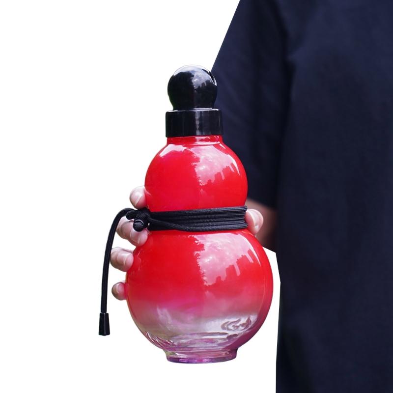 Gourd Shape Water Cup Large Capacity Water Bottle, Gourd Water Bottle with Shoulder Strap, Outdoor Hiking Water Bottle