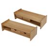 Desk Monitor Riser Stand with Drawers Bamboo Laptop Shelf Organizer Office Accessory2 Drawers