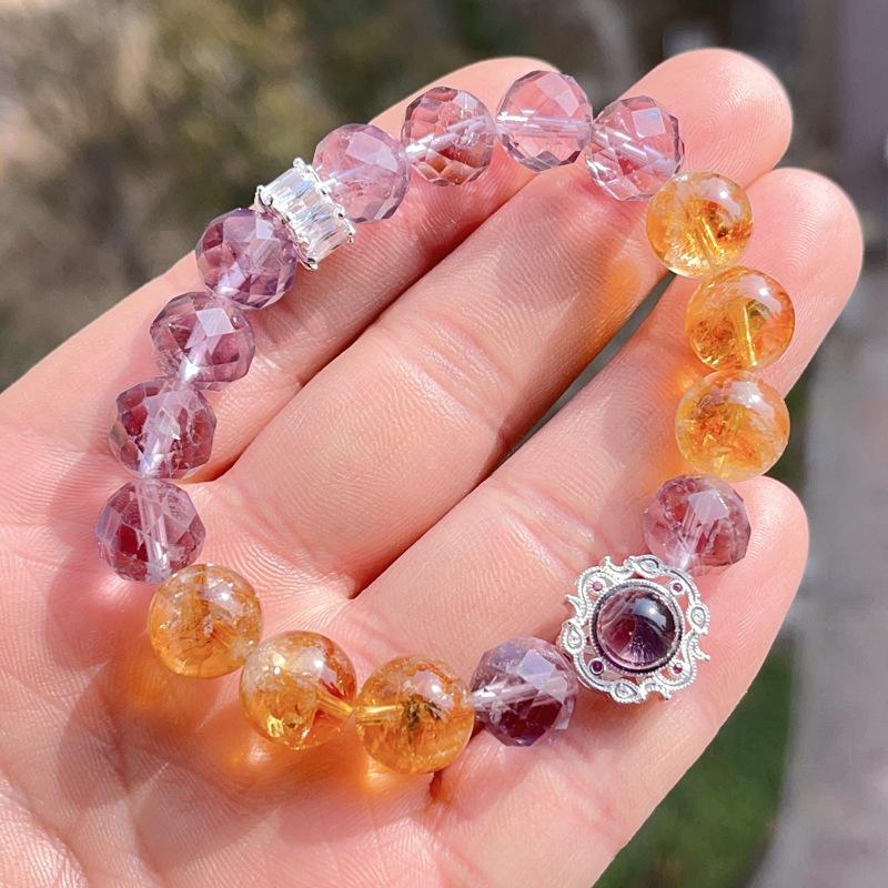 Natural crystal bracelet ametrine women's bracelet bead jewelry gift
