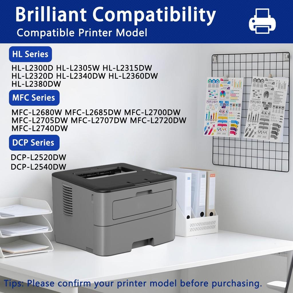 TN630 TN-630 Compatible TN-630 TN630 Black Toner Cartridge Replacement for Brother TN-630 HL-L2305W HL-L2320D HL-L2300D MFC-L2680W Toner.(2 Pack)