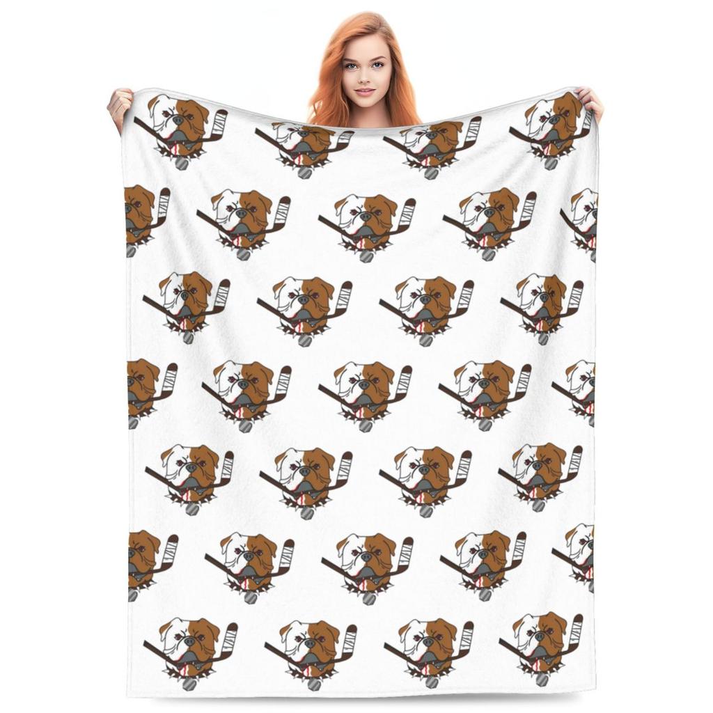 SHORESY Sudbury Bulldogs Logo Blanket Soft Warm Flannel Throw Blanket Bedspread for Bed Living room Picnic Travel Home Sofa