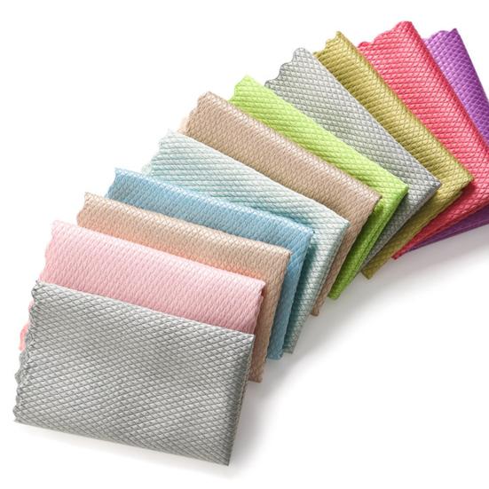 5/10Pcs Fish Scale Cleaning Cloth Superfine Fiber Rag Lint Free High Absorption Polishing Cloth Wet Dry Use Adsorption Rag