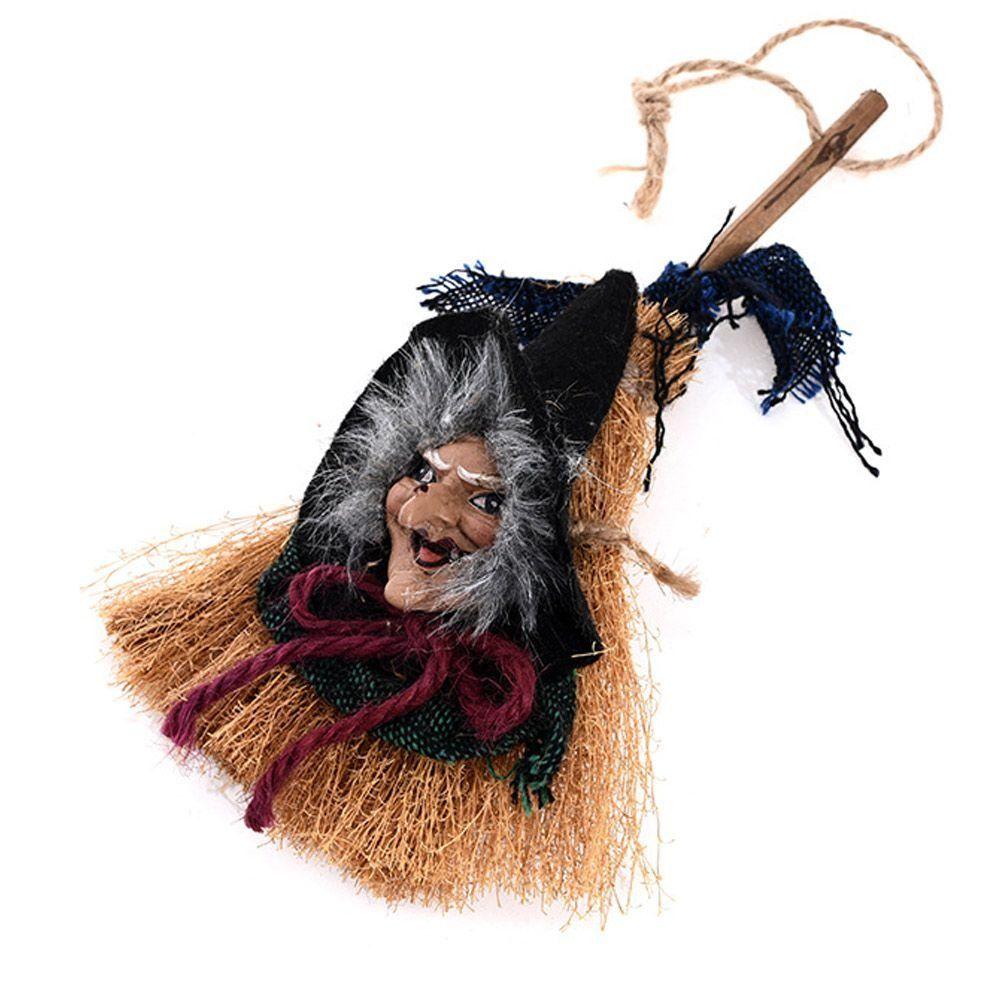 DIY Witch Props Doll Handmade Witch Broom Pendant Doll Ornaments Halloween Witch Doll  Party Prop