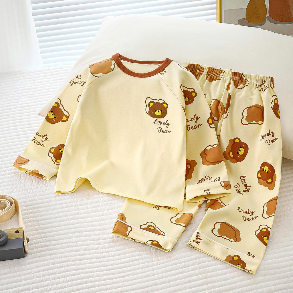 Children's sleepwear, all cotton autumn set, baby's pure cotton autumn clothes, autumn pants, boys' home clothes, girls' children's clothing