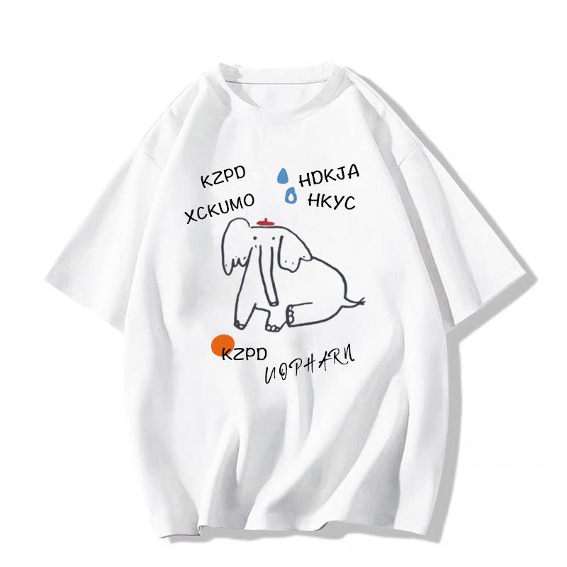 Women's 2025 Cartoon Print Heavyweight Short Sleeve T-Shirt