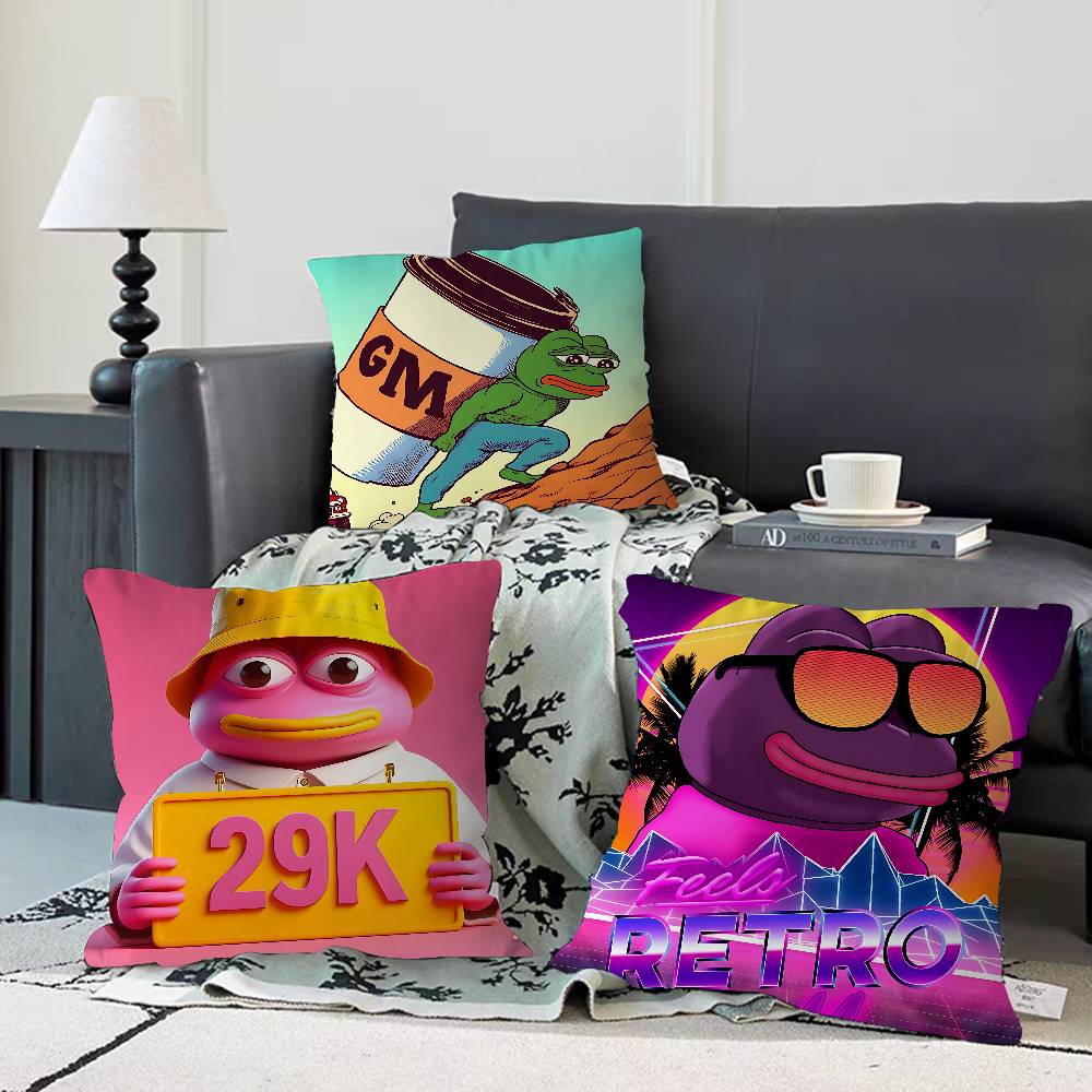 Cartoon P-Pepe The Frog Pillow Cover Design Cushion Cover Decor Holiday Decorati