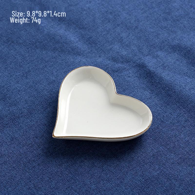 Gold-Edged Ceramic Jewelry Display Tray for Necklaces & Rings