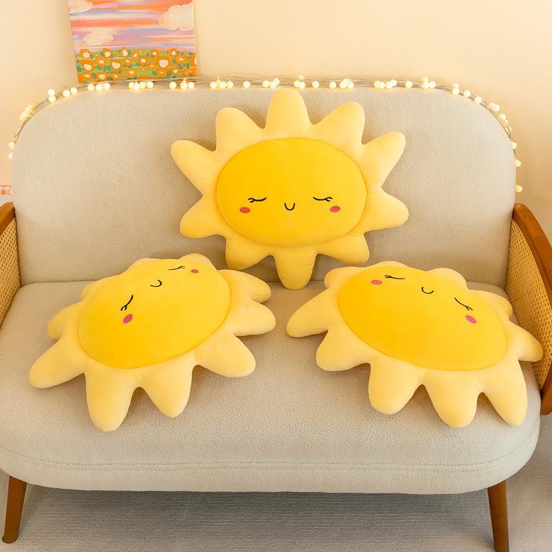 Entzückendes Sonnen-Stofftier Flauschiges Weiches Cartoon-Kissen Tragbare Dekoration für Autositz Kinder Kinder Feiertagsgeschenk