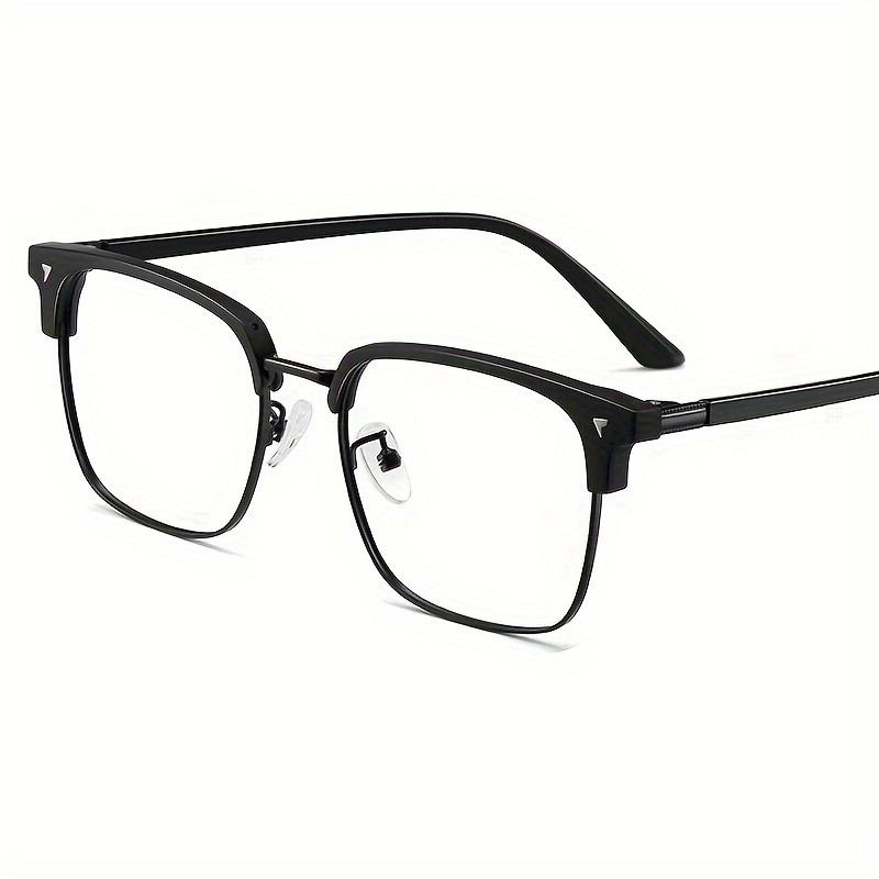 

Мужские очки с высоким разрешением и защитой от синего света - ретро дизайн с прозрачной линзой и полной оправой, модные очки унисекс чёрный