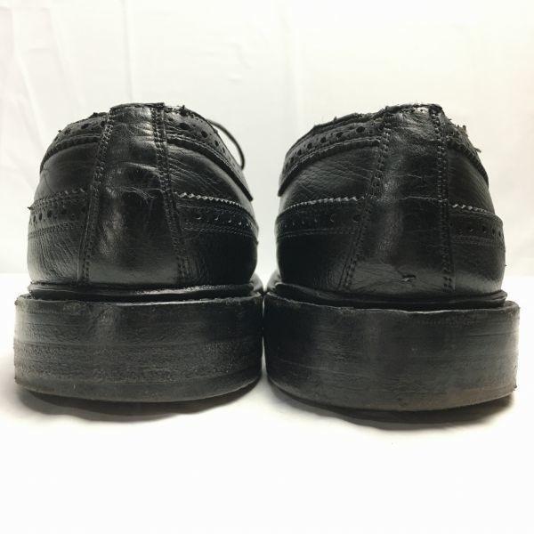 1979 Vintage FLORSHEIM Kenmoor Long Wingtip Business Shoes Black Size 10C 27.027.5(USED)