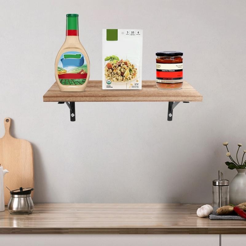 Industrial Strengths Steel Wall Brackets Black Coated Shelf For Heavy Items Secure Mounting Space and Residential Areas