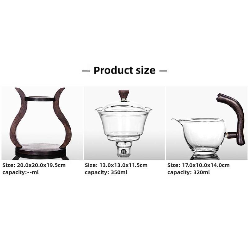 Teiera a Goccia Kung Fu Pigro, Set Teiera in Vetro Semi-Automatico a Flusso Magnetico, Set da Tè Resistente al Calore, Regalo
