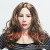 Realistická dámská maska na celou tvář s dlouhými vlnitými vlasy Halloweenská párty Cosplay kostým Rekvizita