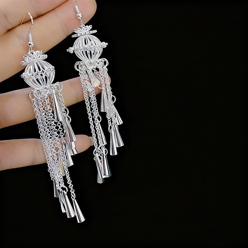 Ethnic style earrings Alloy silver-plated Miao ethnic minority Dong Yi earrings Earrings