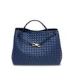 Borsa a tracolla messenger a tracolla portatile in corda intrecciata in pelle da 45 cm con chiusura a nodo a otto, borsa a tracolla da donna alla moda transfrontaliera