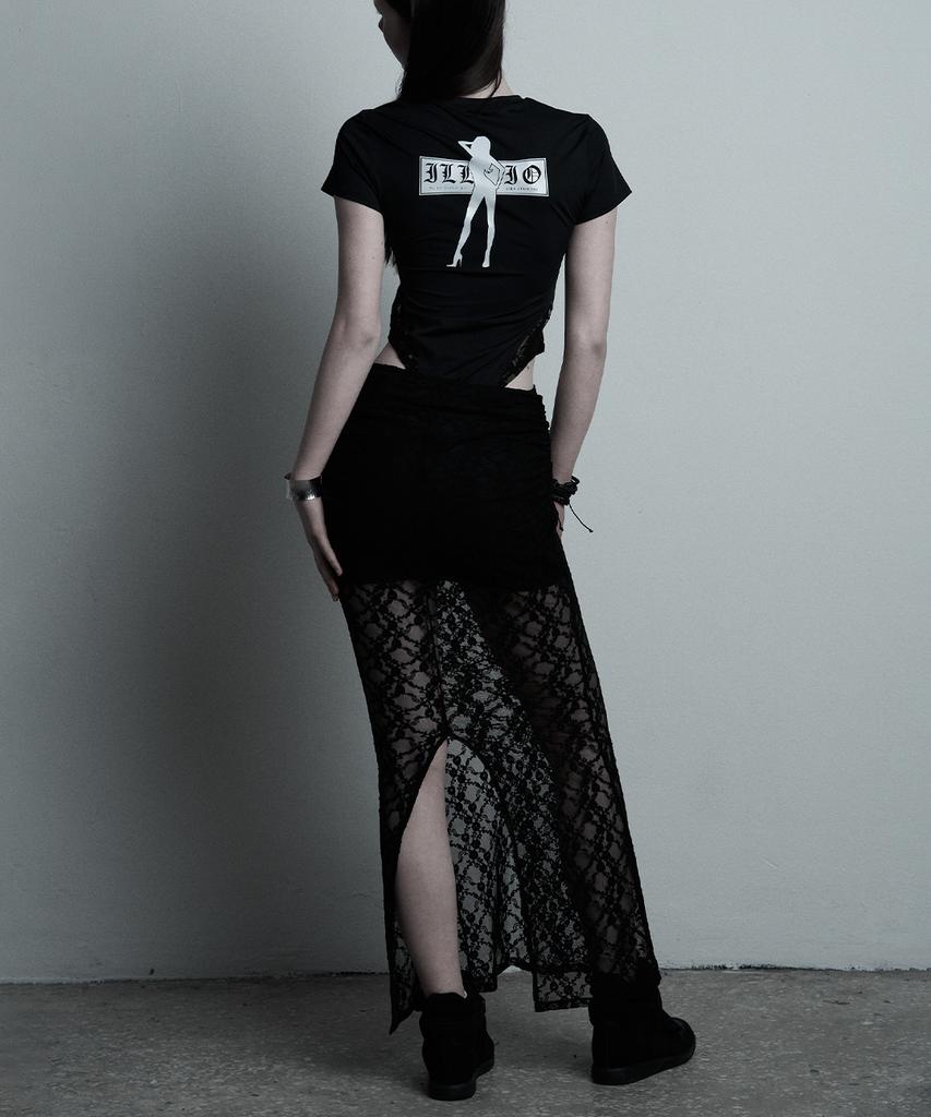 Ilio Black Lace Mermaid Long Skirt