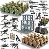 SWAT Special Forces Minifigures with Armed Wolf Warrior & Mechanical Dog - Educational Building Block Toys