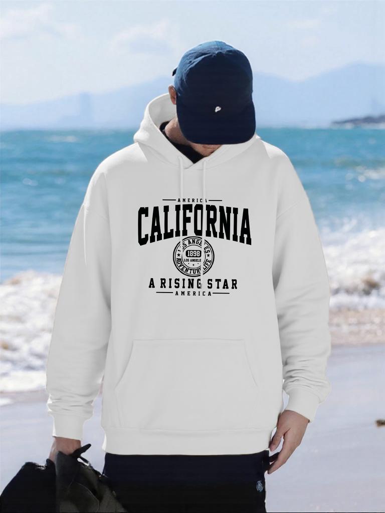 Califorina America City Letter Print Man Hoody Hip Hop Multicolor Hoodies Fleece All-Match Pullovers Oversized Pocket Sportswear