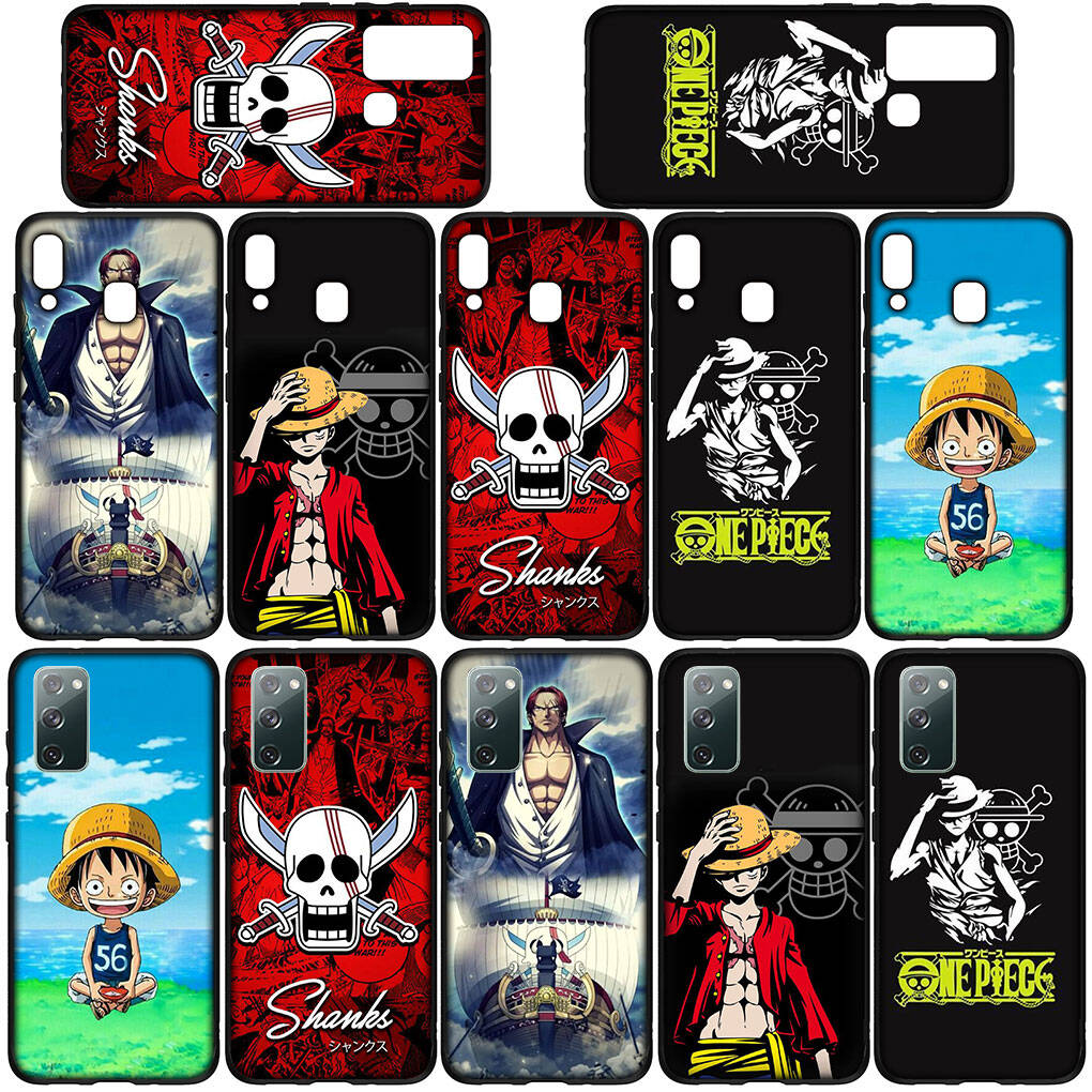 Phone Case for iPhone 17 15 16 Plus Redmi Note 14 12 11 13 Pro Max Huawei P30 P20 Lite OPPO A60 A40 A80 A18 A16 Red Hair Luffy One Piece Shanks Cover
