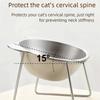 Pet Products Stainless Steel Pet Bowl Slanted Anti Cervical Spondylosis Dual Use Feeder for Cats and Dogs MW05